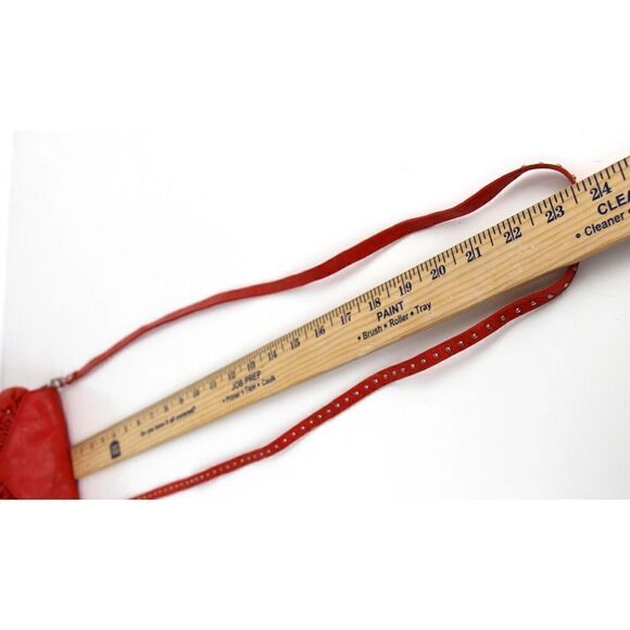 Latico SOFT RED GENUINE LEATHER STUDDED X-BODY SHOULDER BAG HANDBAG CLUTCH PURSE - Picture 16 of 16